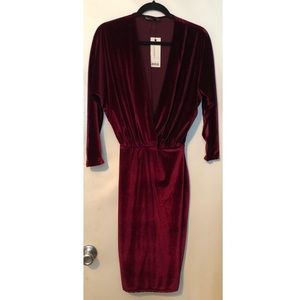 Velvet Midi Burgundy Dress